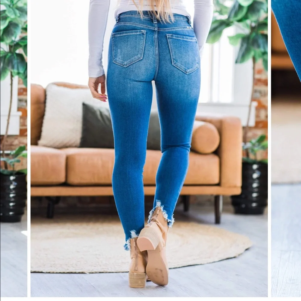 Jersey Button Fly Kancan NWT SIZE 9 medium denim wash - Picture 3 of 9